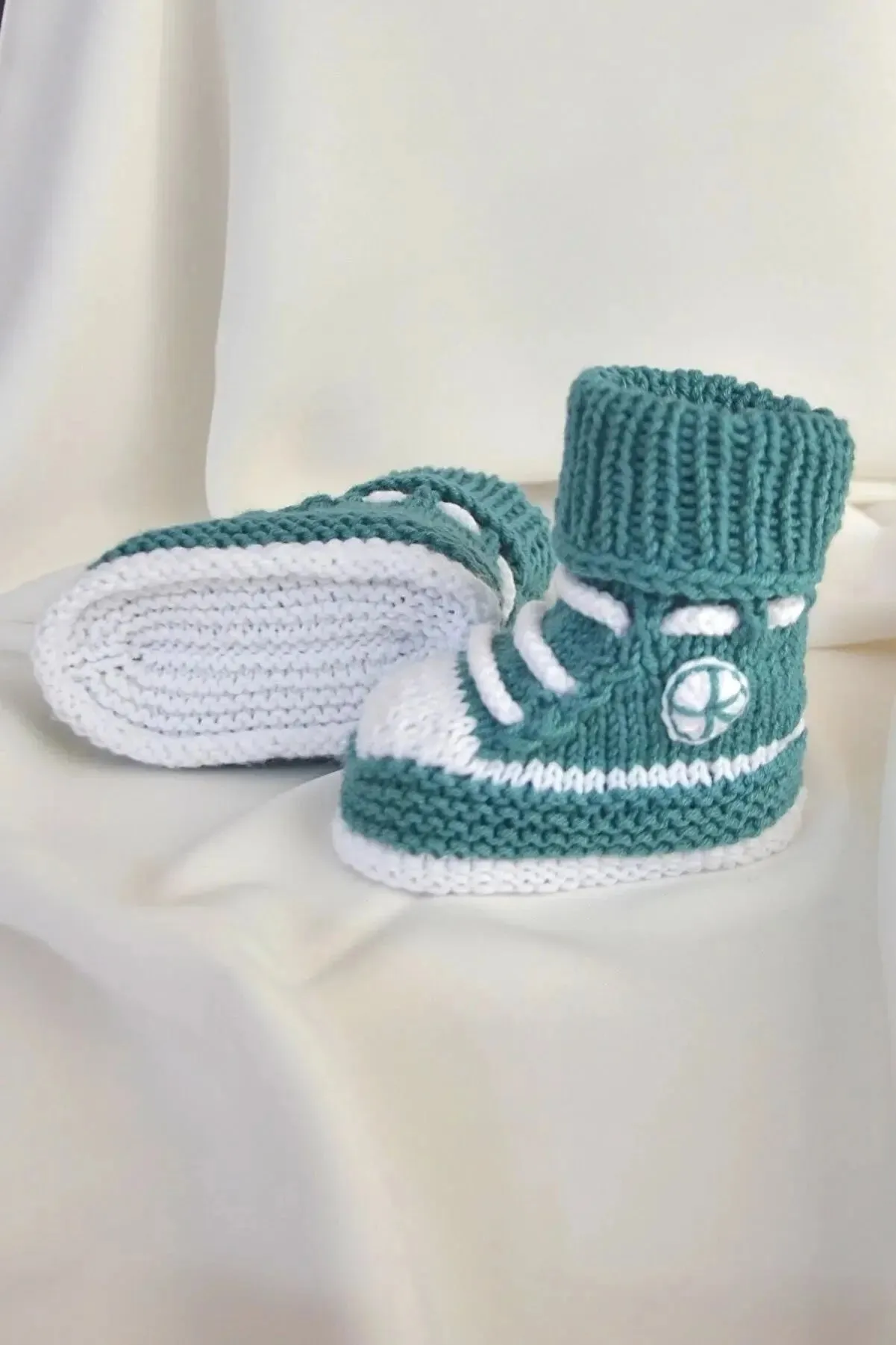 Crochet Baby Sporty Booties Turquoise