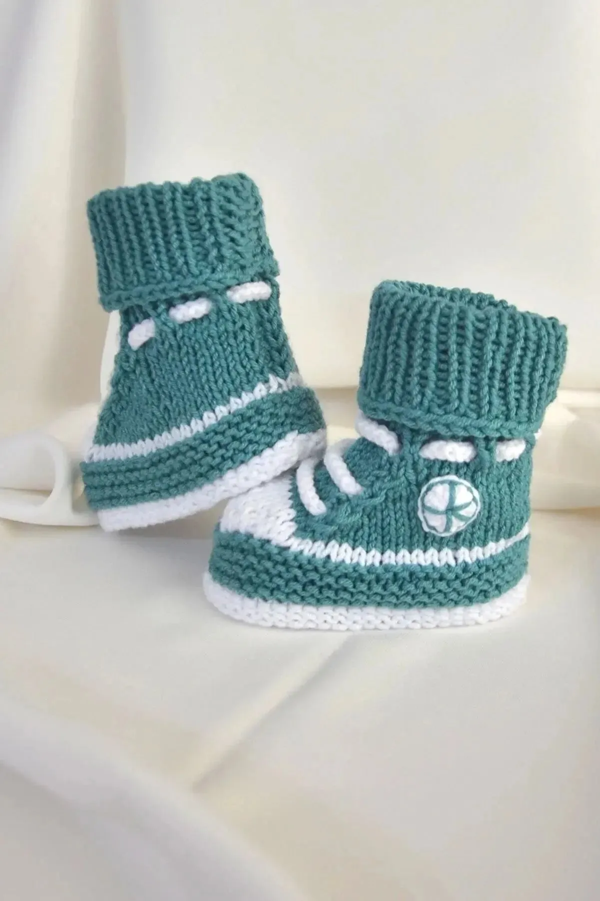 Crochet Baby Sporty Booties Turquoise
