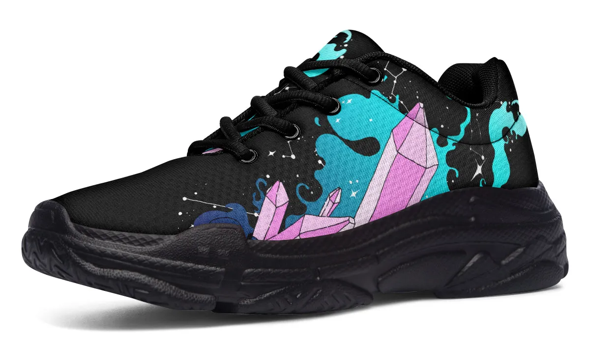 Crystal Sky Chunky Sneakers - Light Breathable and Comfortable Sports Shoes with Platform Soles
