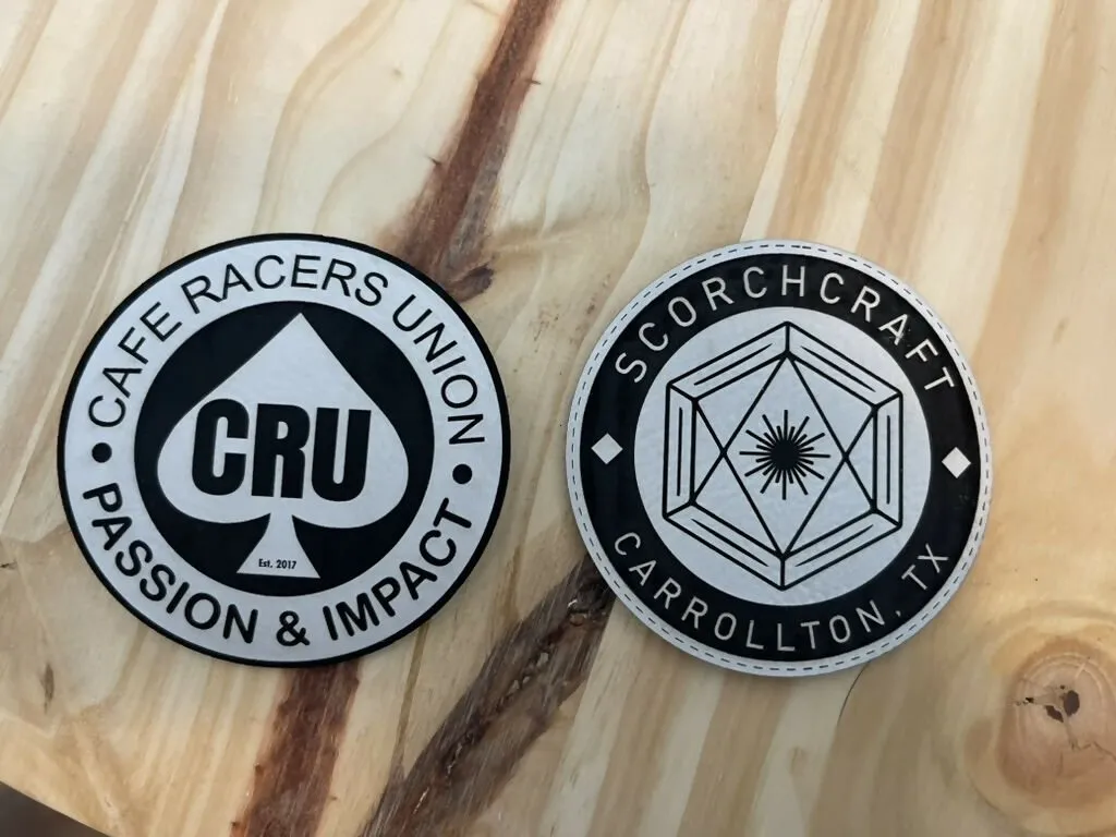 Custom Lonestar Leatherette Hat Patches backed with Durra-Bull Adhesive