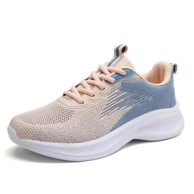 Cuzcare Women Orthopedic Shoes Thick Sole Gradient Colorful Sports Sneakers