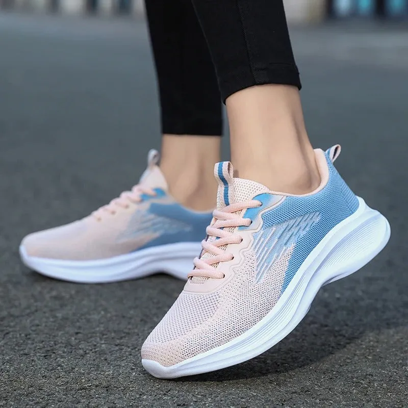 Cuzcare Women Orthopedic Shoes Thick Sole Gradient Colorful Sports Sneakers
