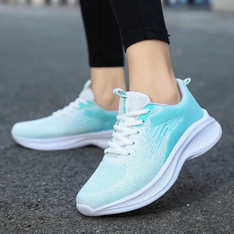 Cuzcare Women Orthopedic Shoes Thick Sole Gradient Colorful Sports Sneakers