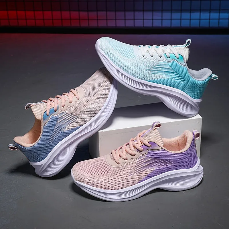 Cuzcare Women Orthopedic Shoes Thick Sole Gradient Colorful Sports Sneakers