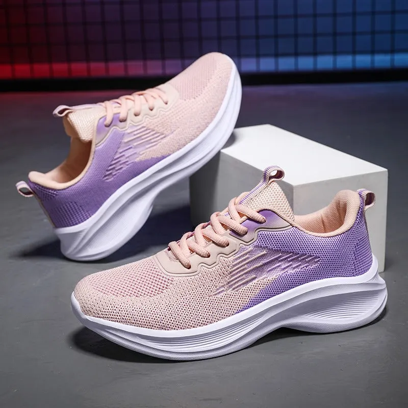 Cuzcare Women Orthopedic Shoes Thick Sole Gradient Colorful Sports Sneakers