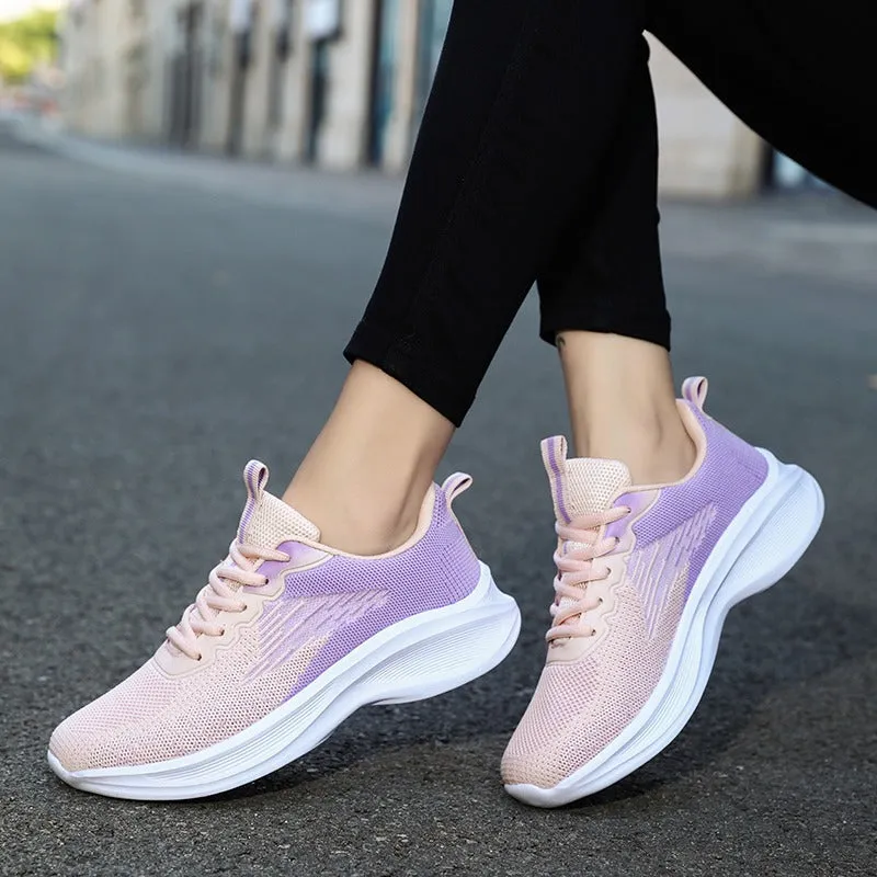 Cuzcare Women Orthopedic Shoes Thick Sole Gradient Colorful Sports Sneakers
