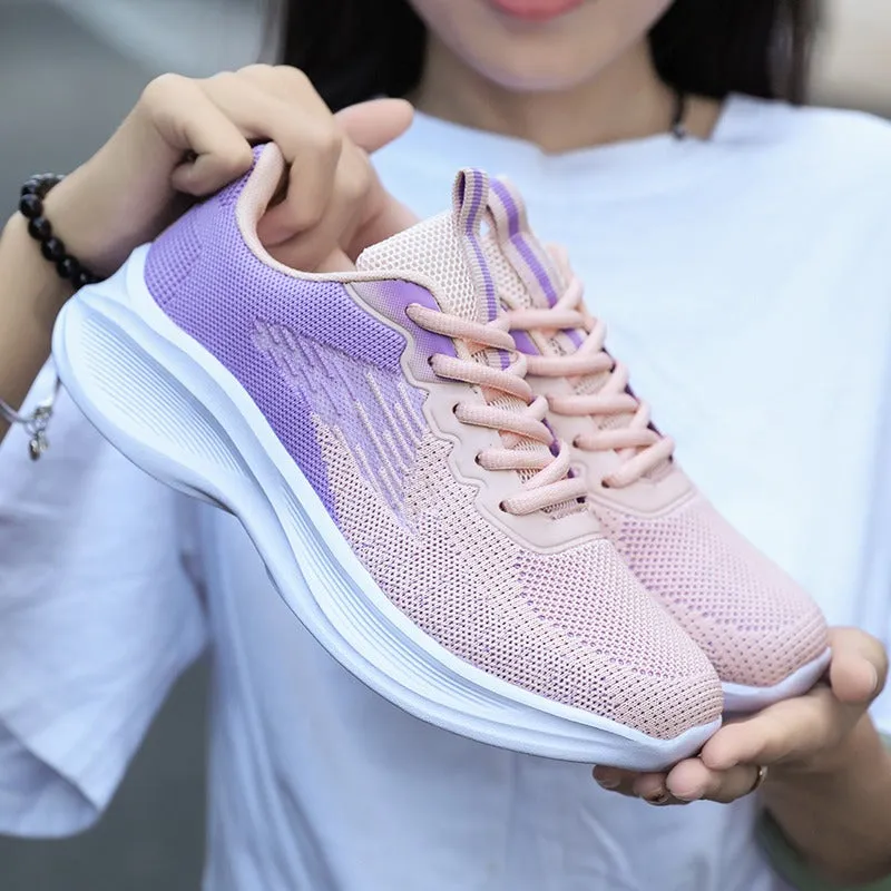 Cuzcare Women Orthopedic Shoes Thick Sole Gradient Colorful Sports Sneakers