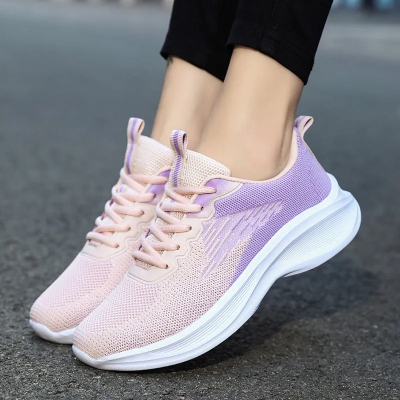 Cuzcare Women Orthopedic Shoes Thick Sole Gradient Colorful Sports Sneakers