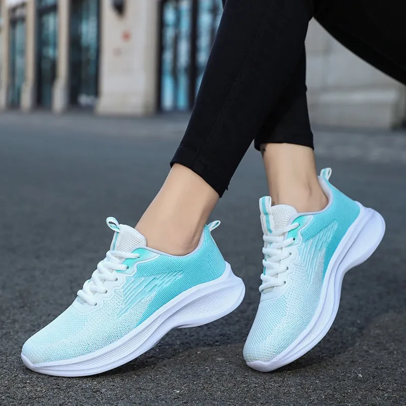 Cuzcare Women Orthopedic Shoes Thick Sole Gradient Colorful Sports Sneakers