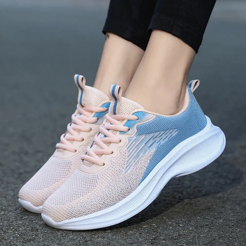 Cuzcare Women Orthopedic Shoes Thick Sole Gradient Colorful Sports Sneakers