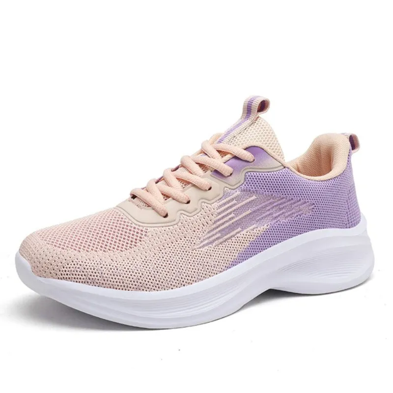 Cuzcare Women Orthopedic Shoes Thick Sole Gradient Colorful Sports Sneakers