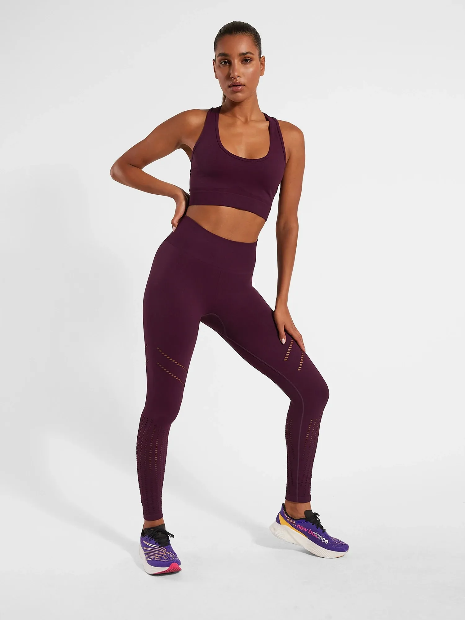 Daisy Seamless Bra, Eggplant