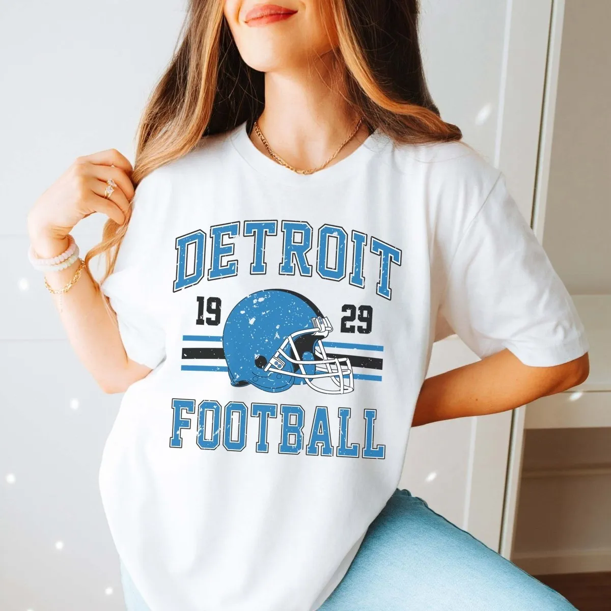 Detroit Football Wholesale Bella Graphic Tee - Quick Shipping