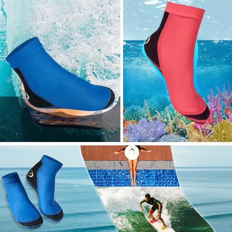 DIVE & SAIL 1.5mm Neoprene   Nylon Snorkeling Socks Diving Socks Anti-slip Anti-scratch Beach Socks, Size:M  (36-38)(Men Blue)
