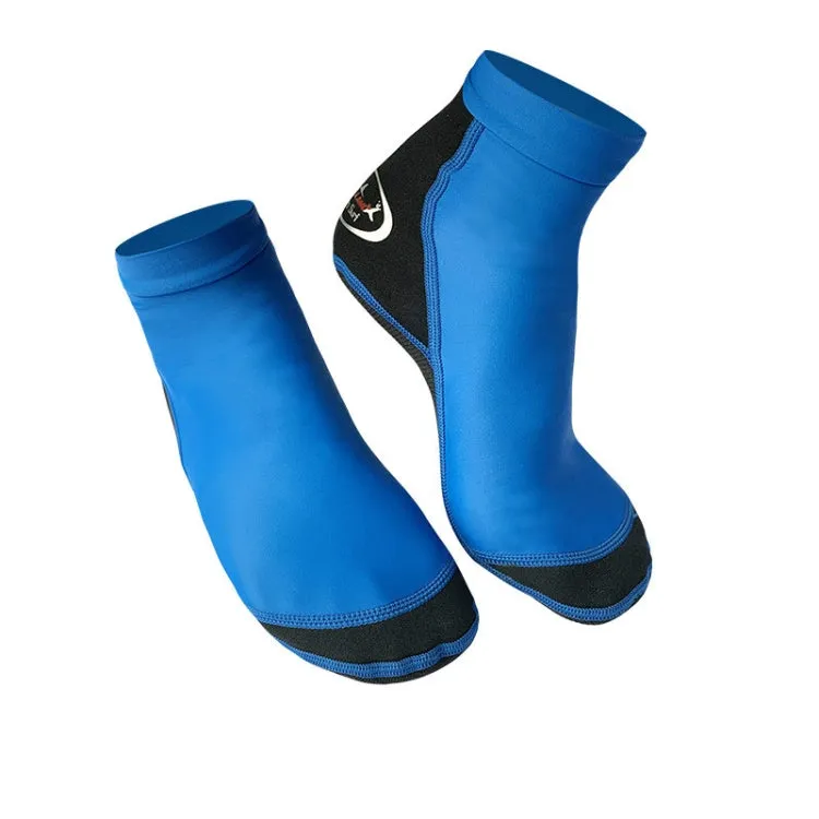 DIVE & SAIL 1.5mm Neoprene   Nylon Snorkeling Socks Diving Socks Anti-slip Anti-scratch Beach Socks, Size:M  (36-38)(Men Blue)