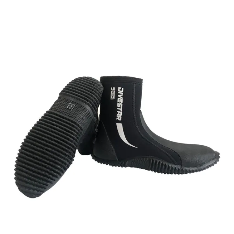 DIVESTAR 5mm Diving Boots Neoprene Shoes With Puncture Resistant Sole, Size: NO.8 (40/41)(Black)