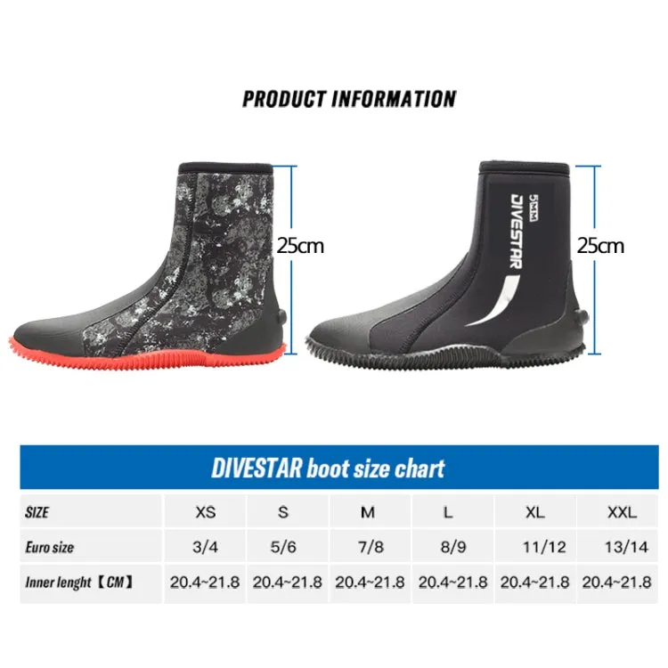 DIVESTAR 5mm Diving Boots Neoprene Shoes With Puncture Resistant Sole, Size: NO.8 (40/41)(Black)