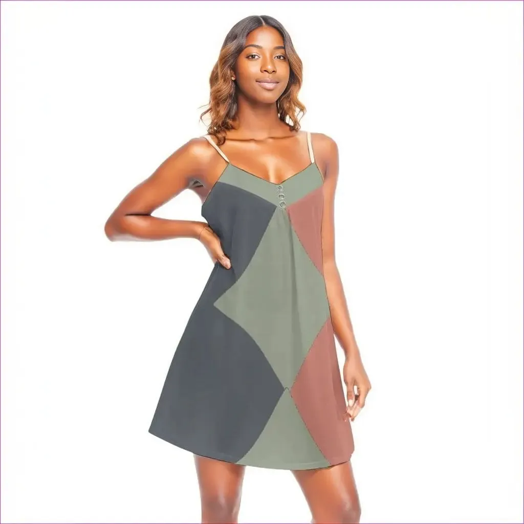 Eclectic Womens V-neck Cami Dress