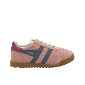 Elan Coral Pink/Moonlight/Raspberry Suede Sneaker Elastic Lace