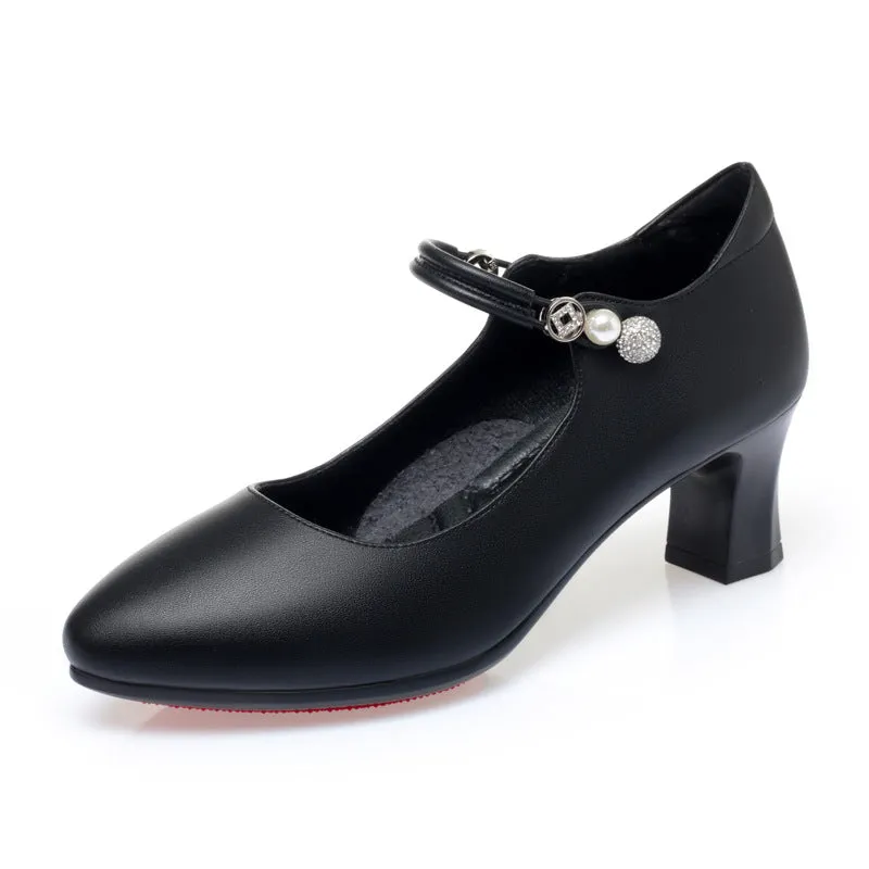 Elegant and Stylish Buckle High Heel Pumps: Perfect Spring Shoes for Middle-aged Women