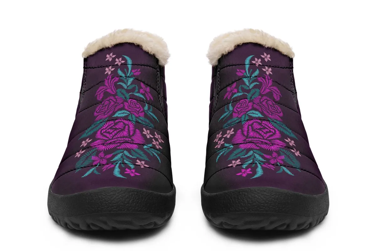 Embroidery Purple Flowers