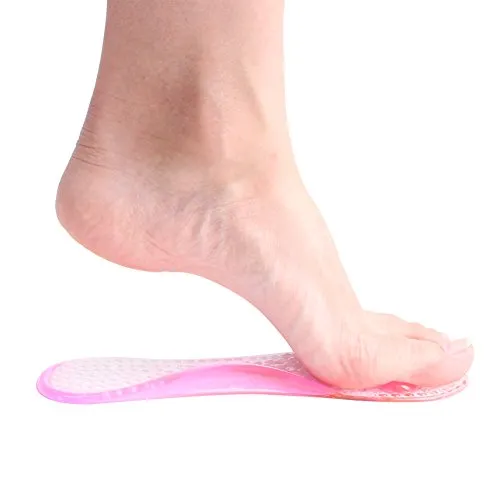 footinsole Arch Support Orthotic Insoles – Effective Support for Fallen, Flat or Weak Arches (Without Heel Cushion, Pink)