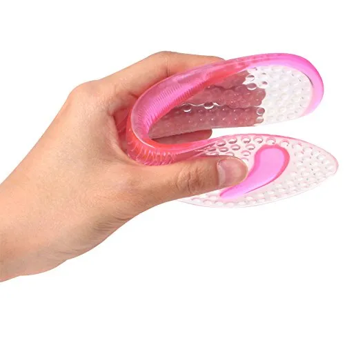 footinsole Arch Support Orthotic Insoles – Effective Support for Fallen, Flat or Weak Arches (Without Heel Cushion, Pink)