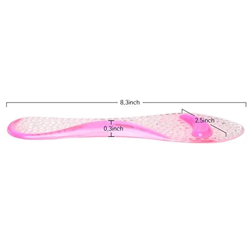 footinsole Arch Support Orthotic Insoles – Effective Support for Fallen, Flat or Weak Arches (Without Heel Cushion, Pink)
