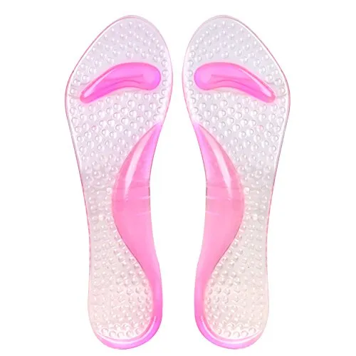 footinsole Arch Support Orthotic Insoles – Effective Support for Fallen, Flat or Weak Arches (Without Heel Cushion, Pink)