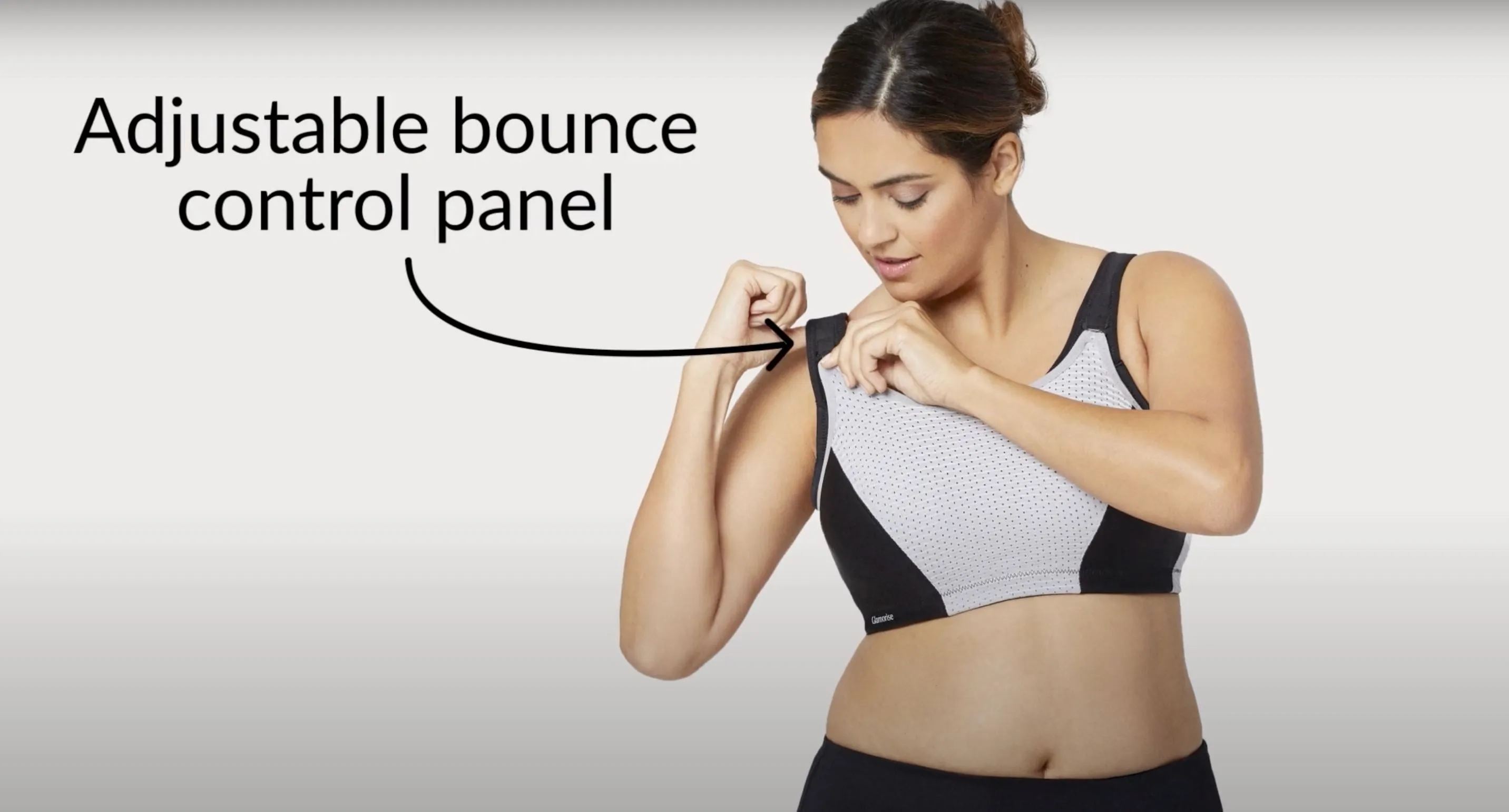 Glamorise Custom Control Wire-Free Sports Bra - Grey