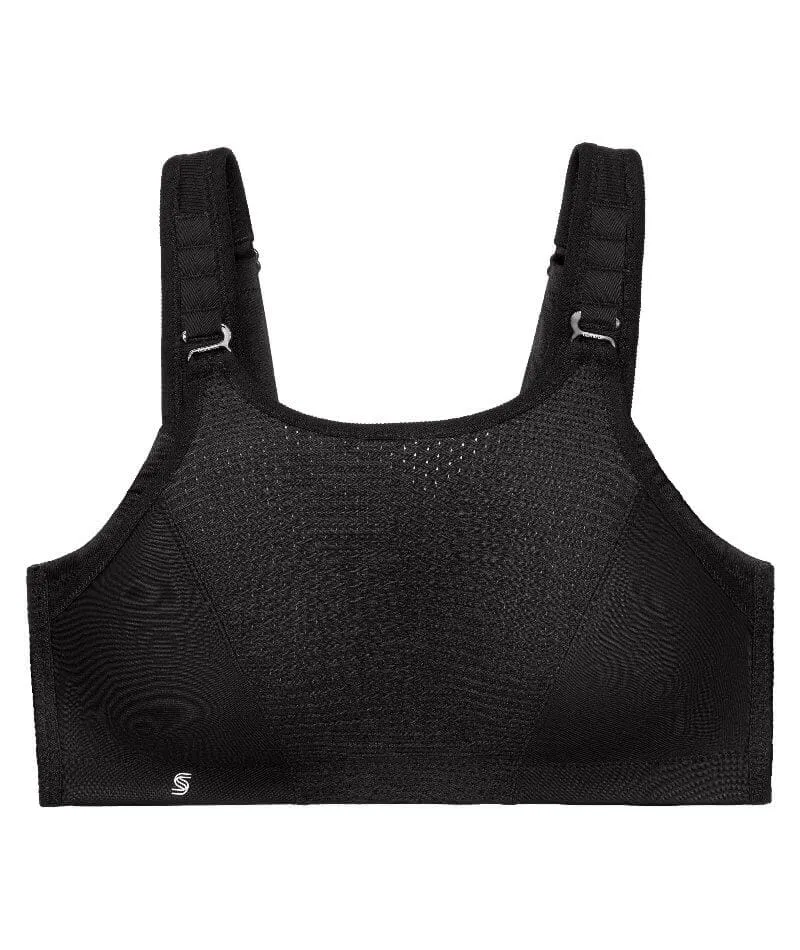 Glamorise Custom Control Wire-Free Sports Bra - Solid Black