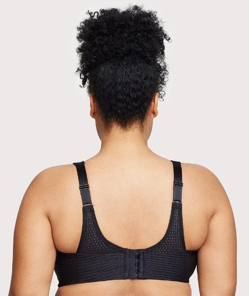 Glamorise Custom Control Wire-Free Sports Bra - Solid Black