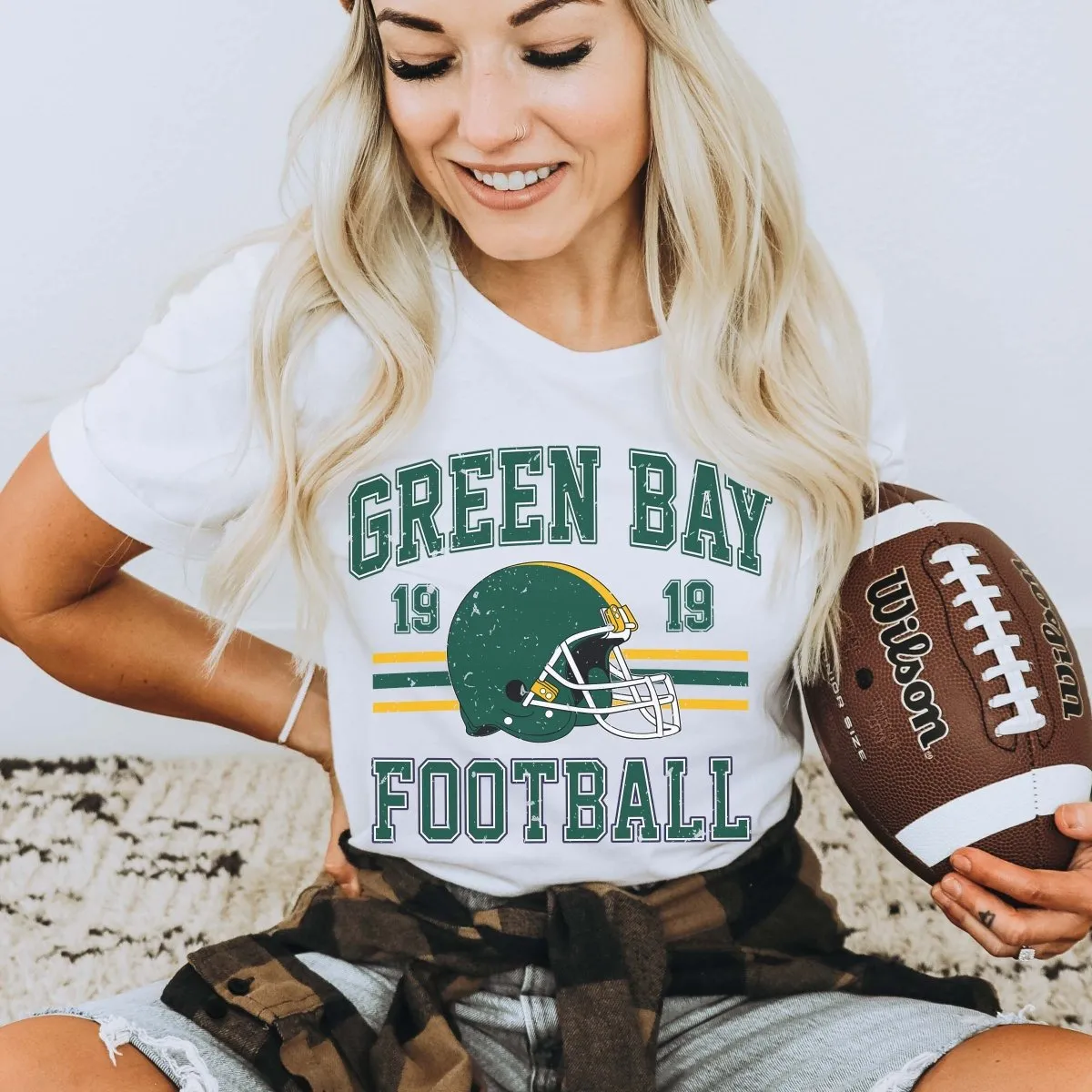Green Bay Football Wholesale Bella Graphic Tee - Quick Shipping