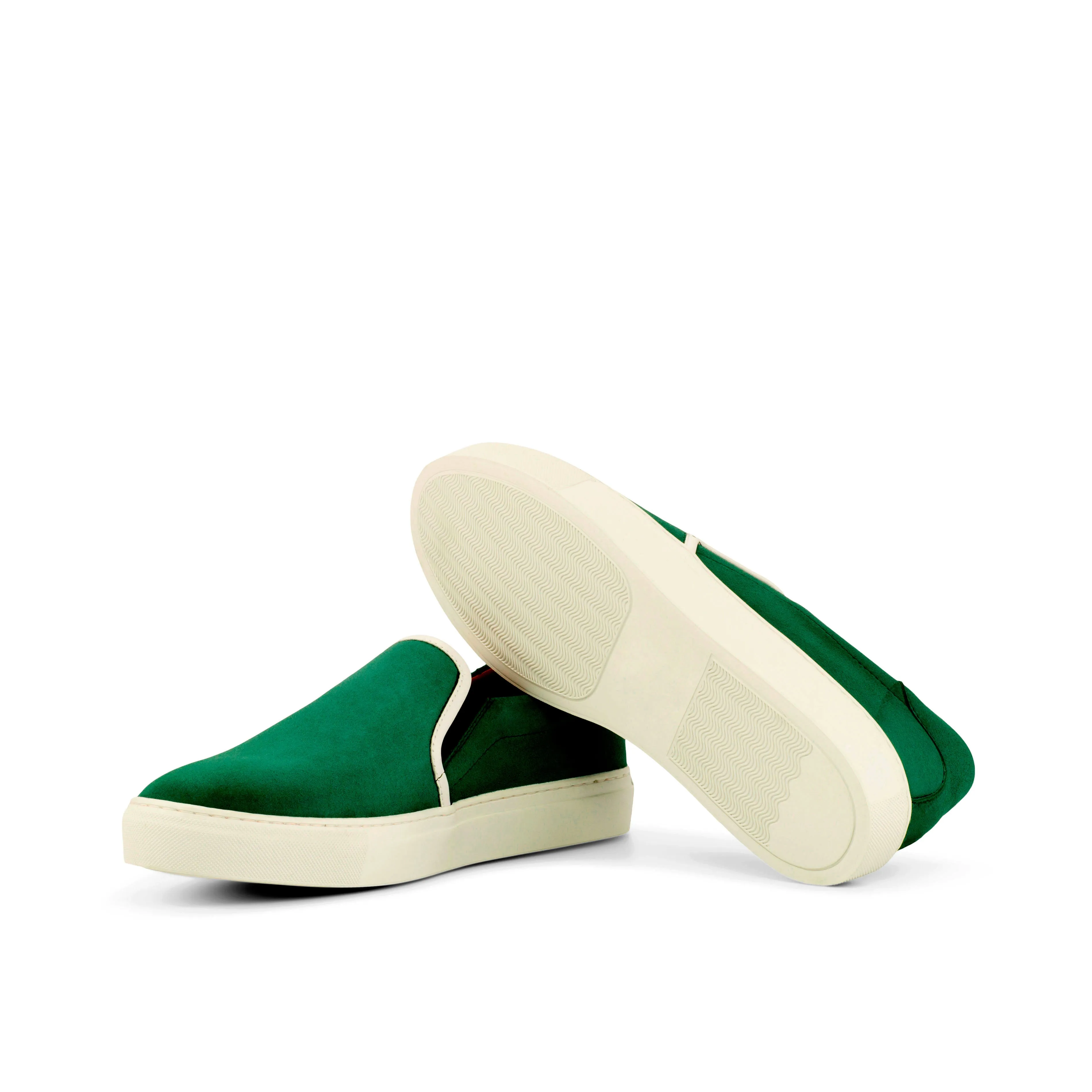 Green Suede Slip-On Sneakers
