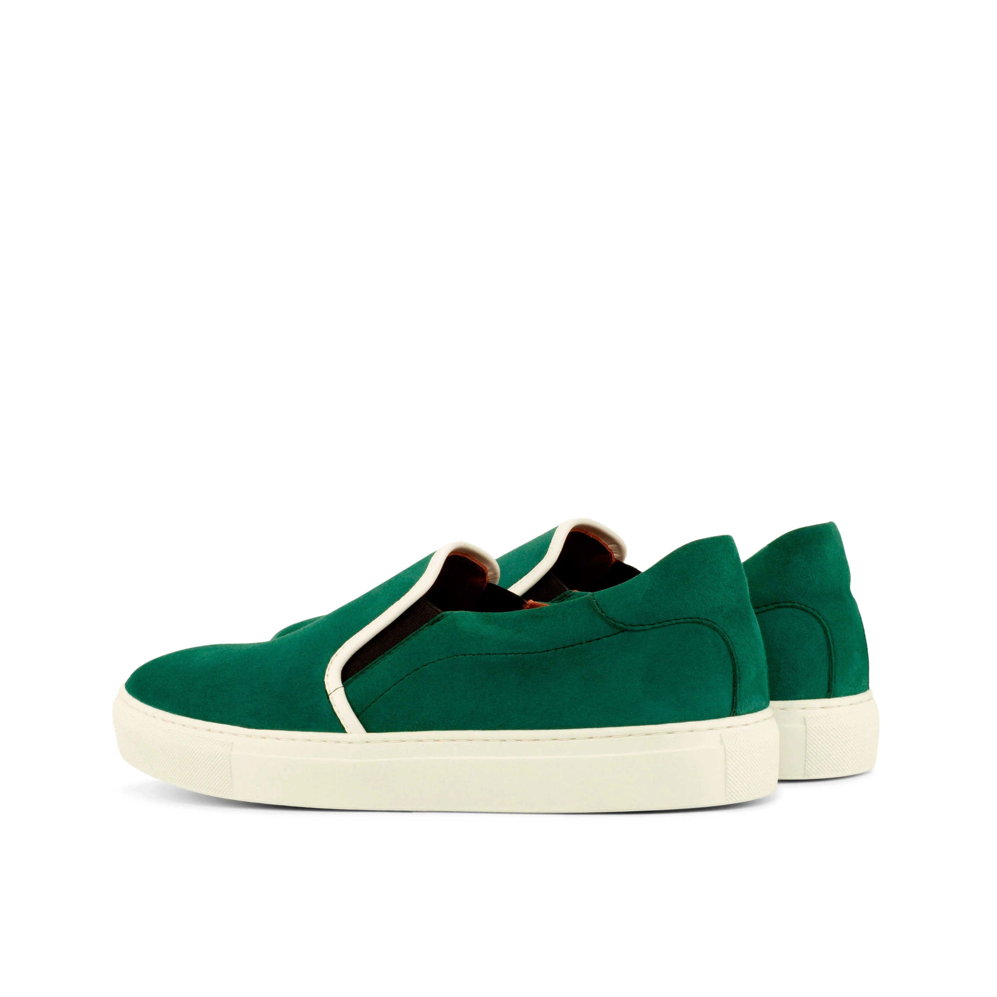 Green Suede Slip-On Sneakers