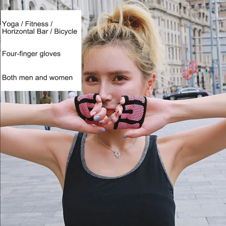 Half Finger Yoga Gloves Anti-skid Sports Gym Palm Protector, Size: S, Palm Circumference: 17.5cm(Black)