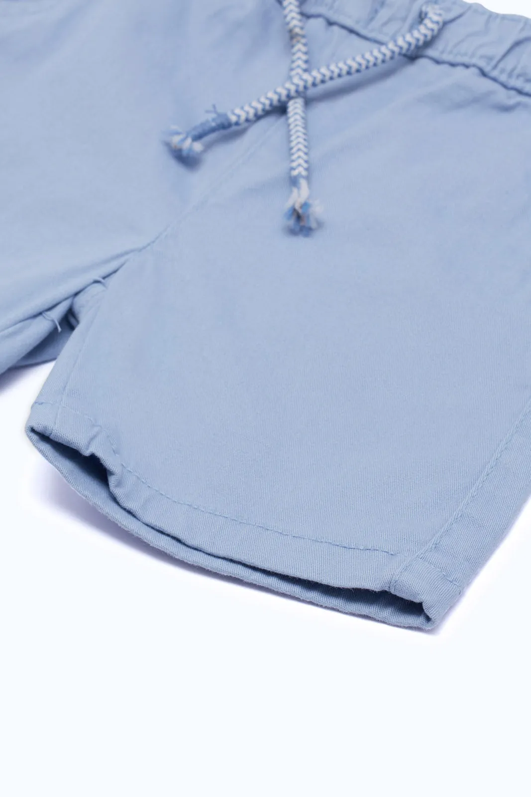 Infant Boys Blue Twill Short Pull On