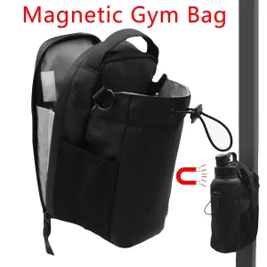 Magnetic Waterproof Gym Bag with Pockets and Water Bottle Slot