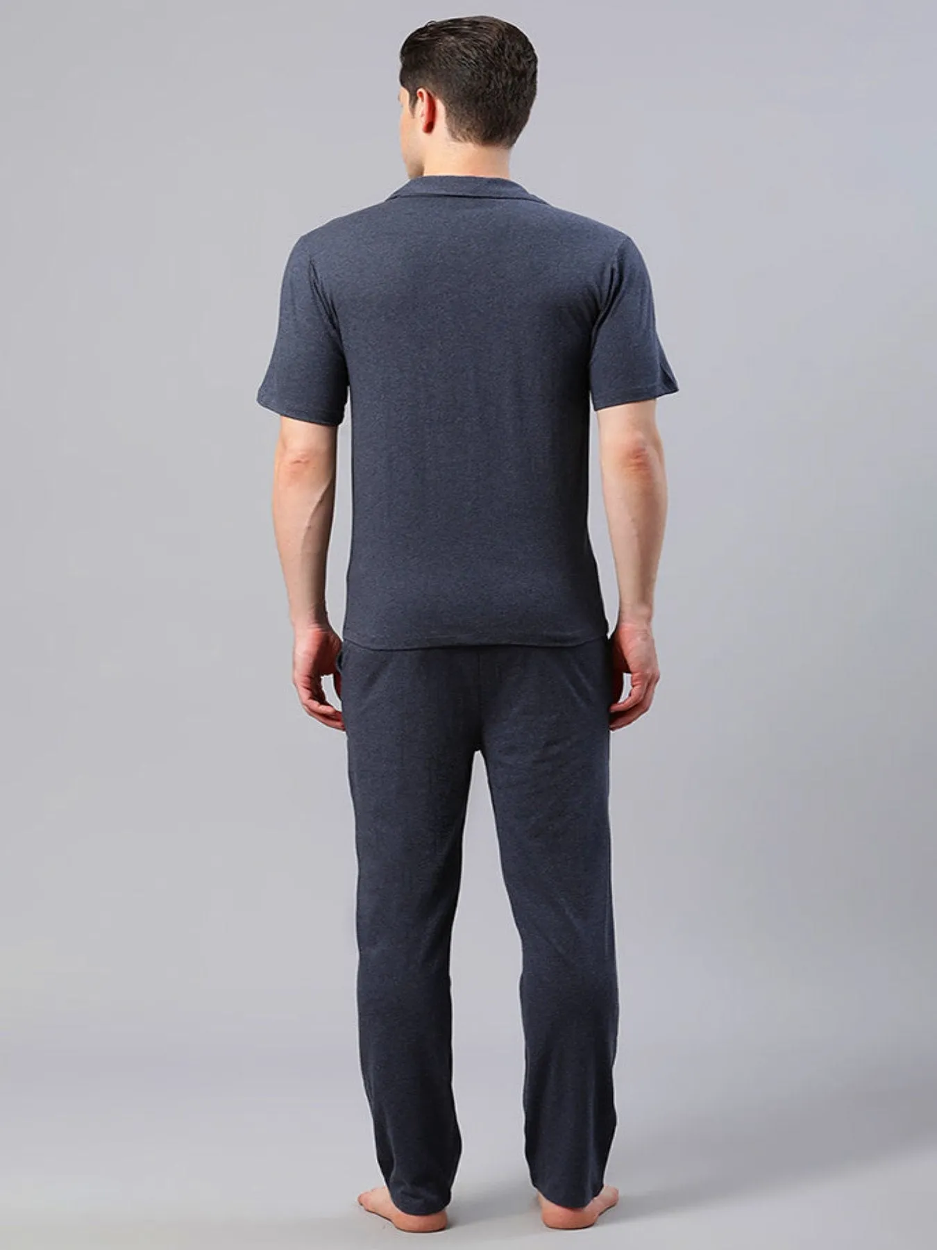 Men Solid Blue Co-ord Set