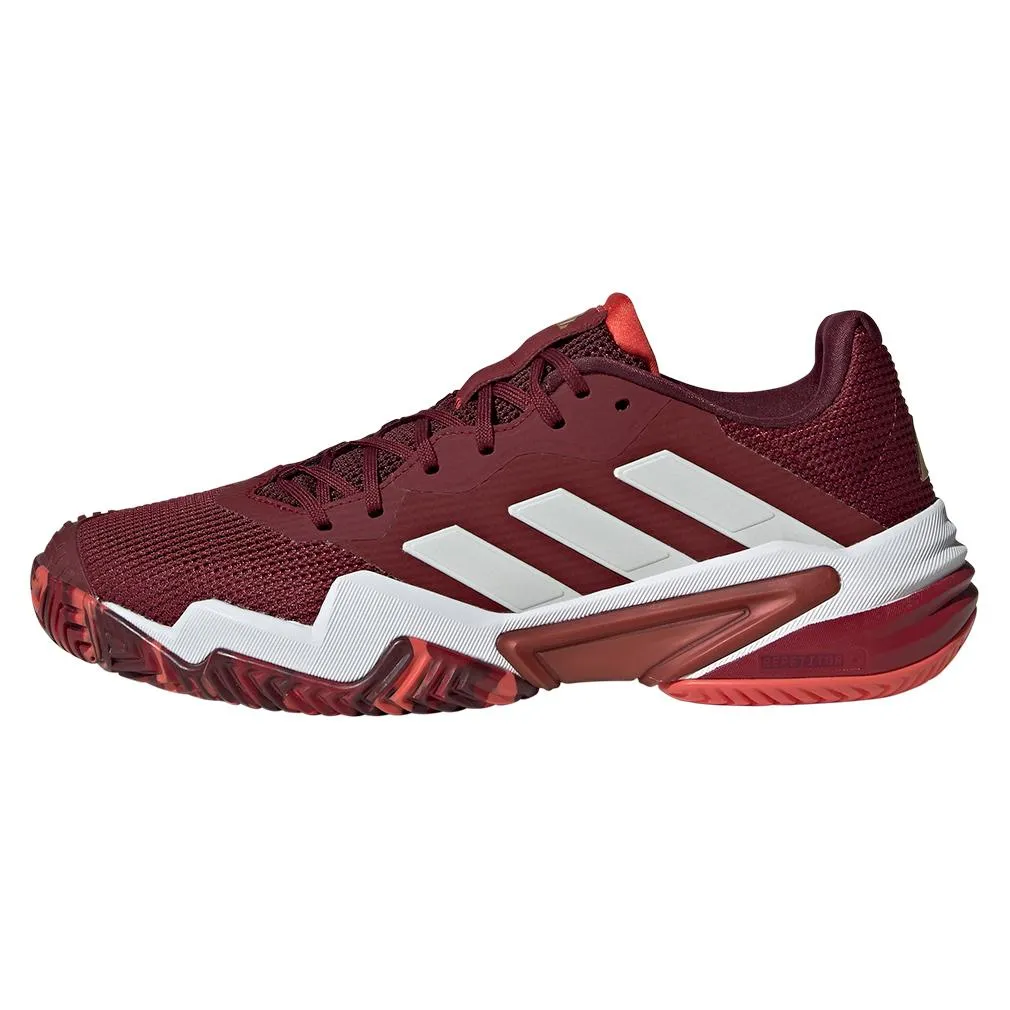 Mens Barricade 13 Tennis Shoes Team College Burgundy 2 and White