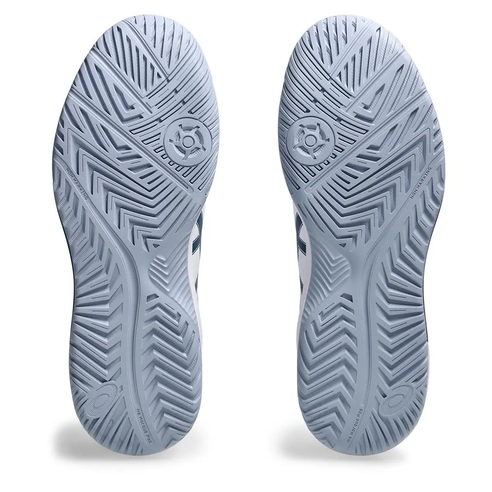 Mens Gel-Dedicate 8 Tennis Shoes White and Mako Blue