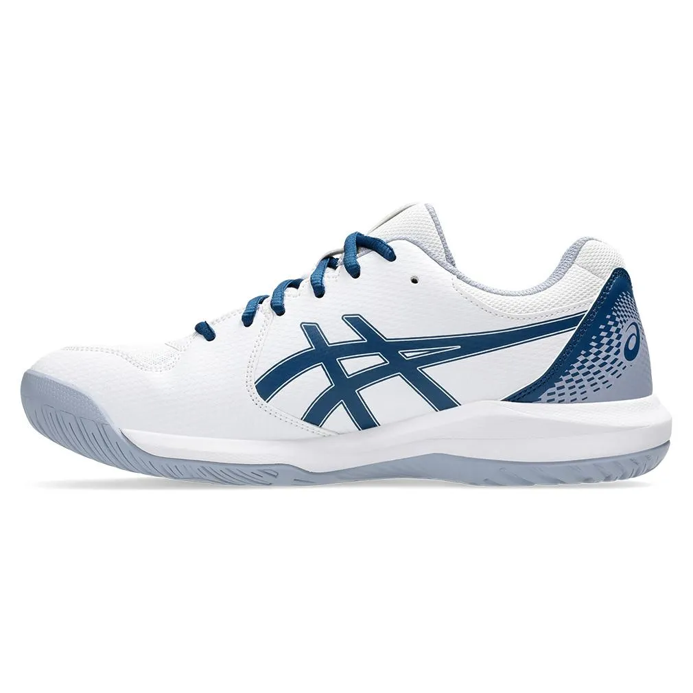 Mens Gel-Dedicate 8 Tennis Shoes White and Mako Blue