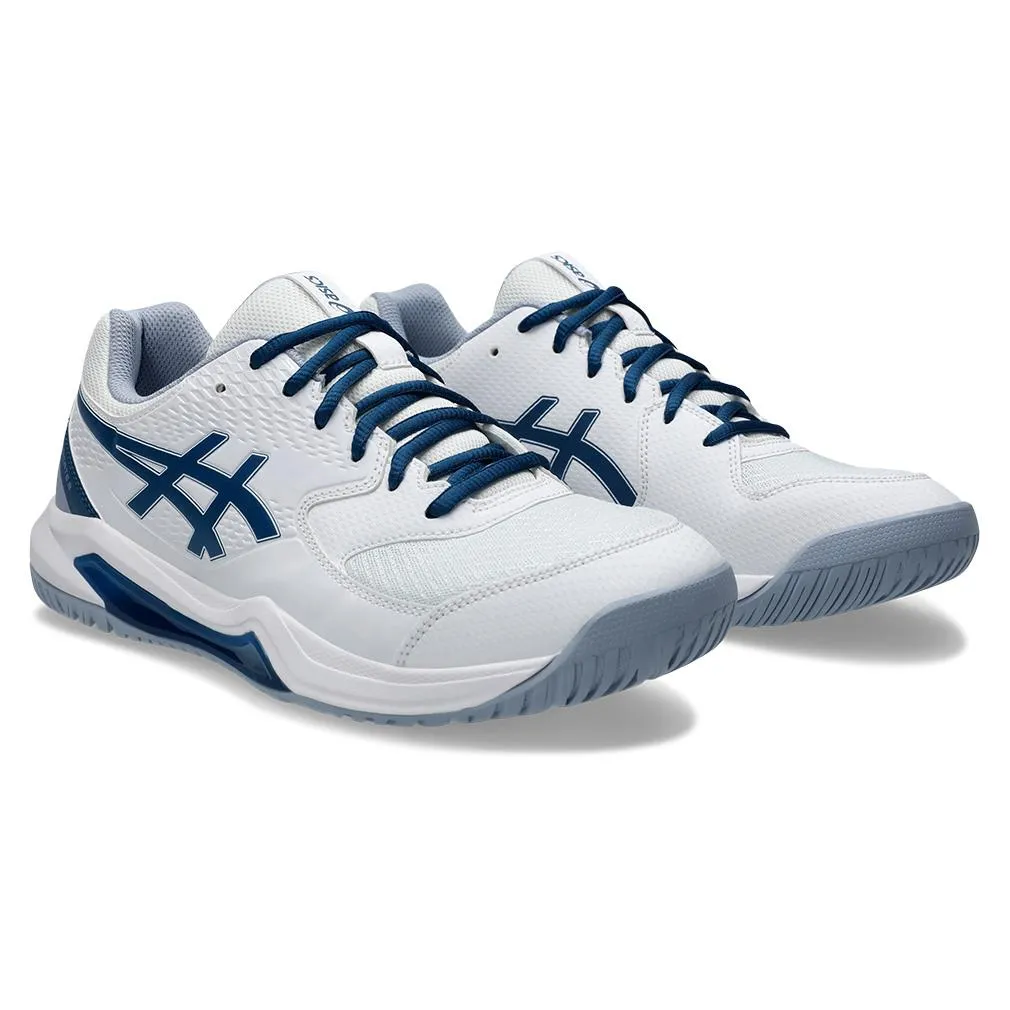 Mens Gel-Dedicate 8 Tennis Shoes White and Mako Blue