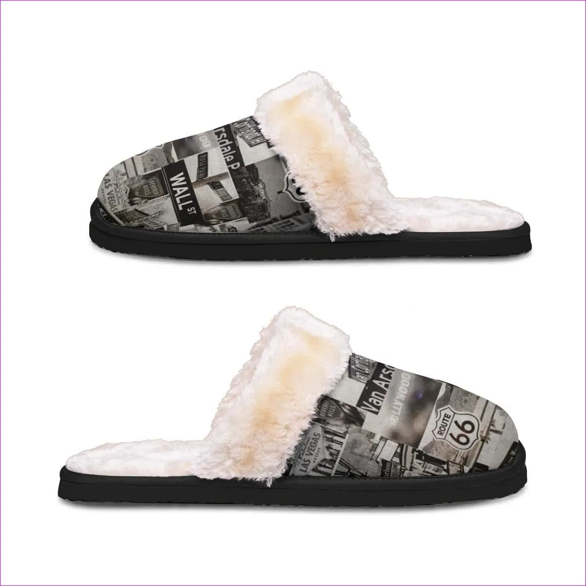 Men's Greyed Streets Home Plush Slippers