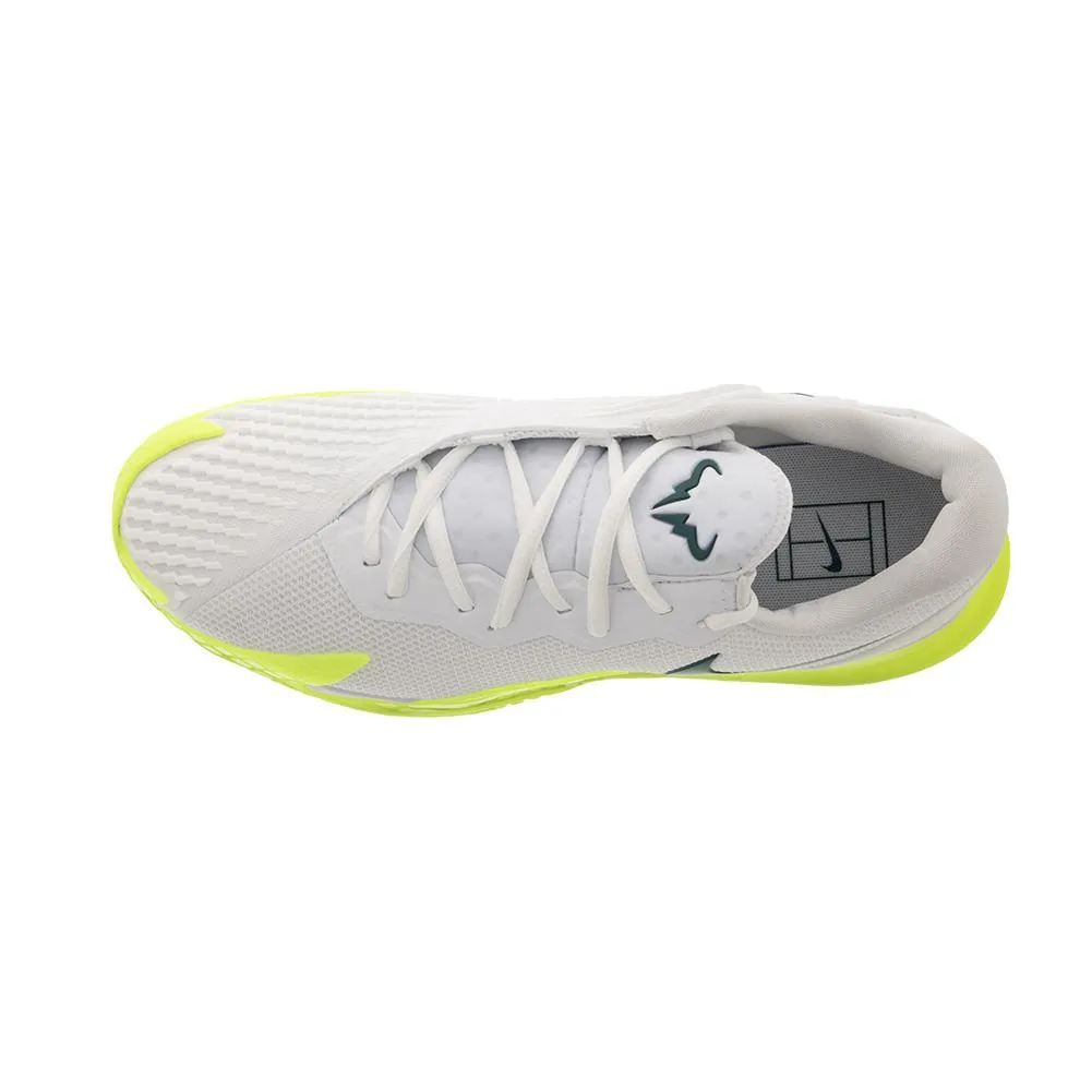 Mens Rafa Zoom Vapor Cage 4 Tennis Shoes White and Volt