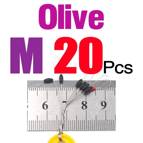 MNFT 20 Sets(140PCS) 6 1 Fishing Space Beans Swivels Clip Connectors Fish Float Stopper Bean,Cylindrical and Olive Shape per Set
