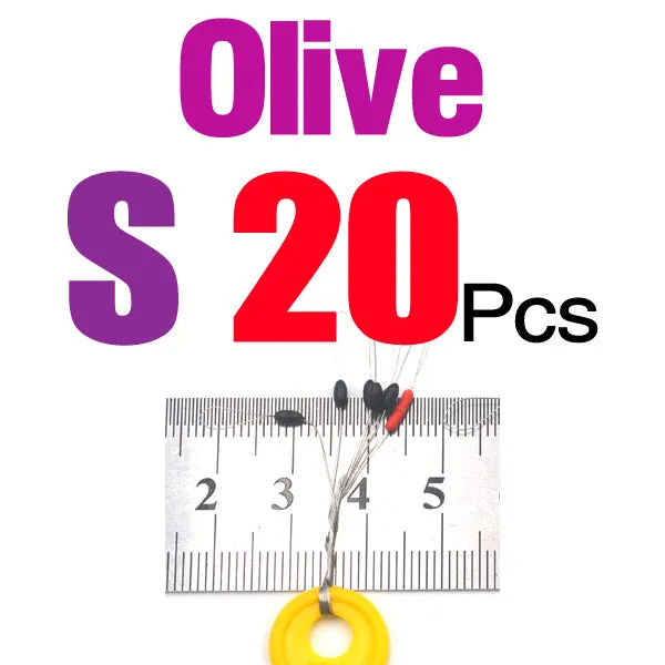 MNFT 20 Sets(140PCS) 6 1 Fishing Space Beans Swivels Clip Connectors Fish Float Stopper Bean,Cylindrical and Olive Shape per Set