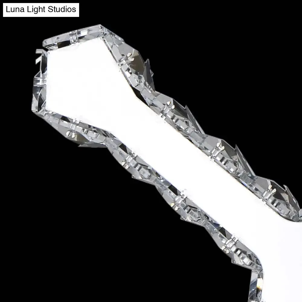 Modern Crystal Wall Light: Guitar Shaped Stainless Steel Lamp for Cafe Decor