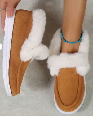 New Shein Women's Fashionable Comfortable Plush Lined, Thickened, Warm, Anti-cold Collar Casual Sports Shoes, Sz 40