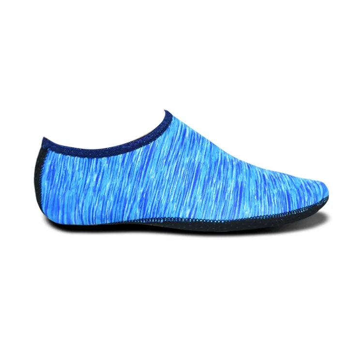 Non-slip Plastic Grain Texture Thick Cloth Sole Printing Diving Shoes and Socks, One Pair, Size:L (Blue Lines)